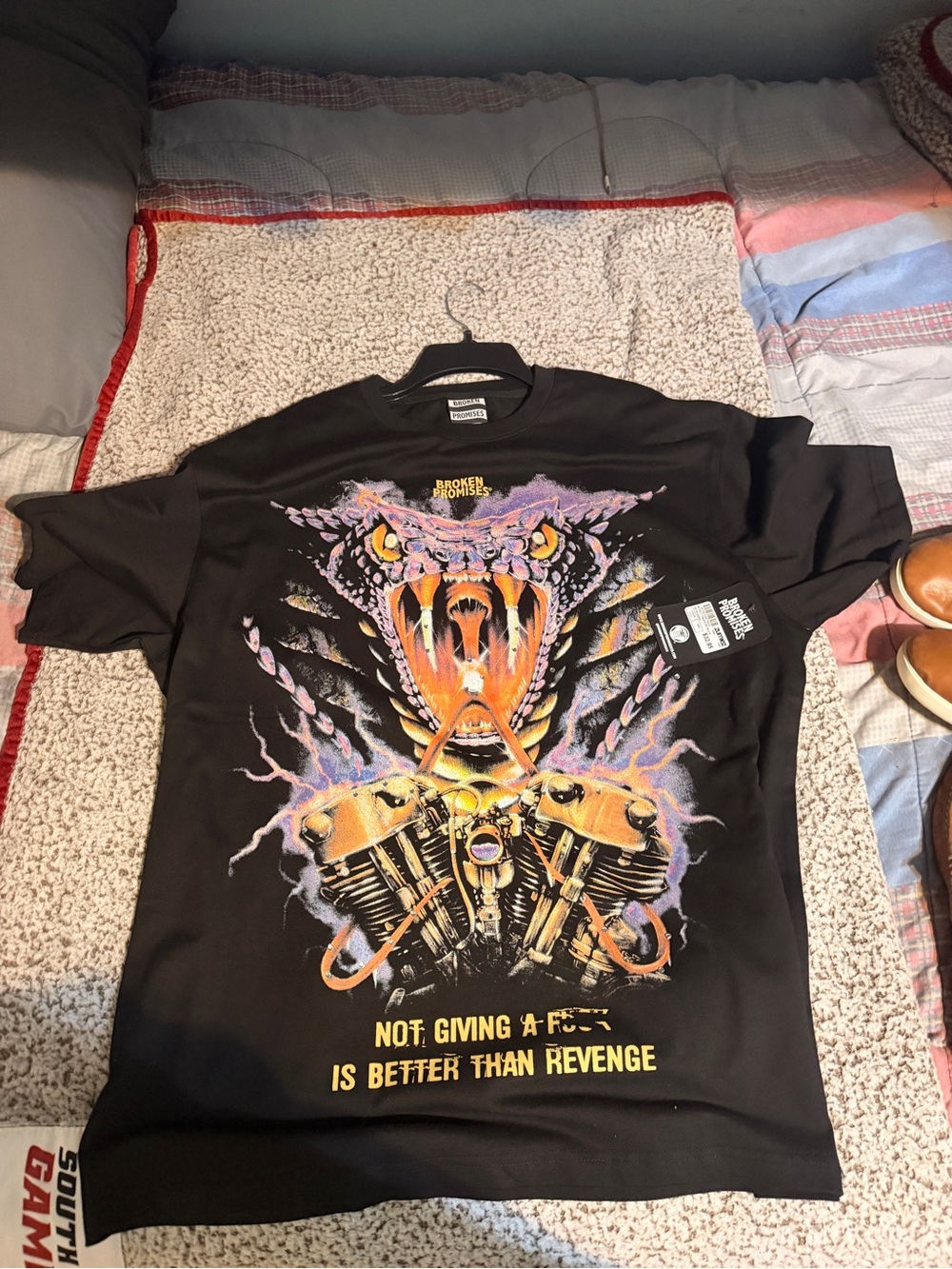 Broken Promises Black Snake & Engine Graphic Tee - Men